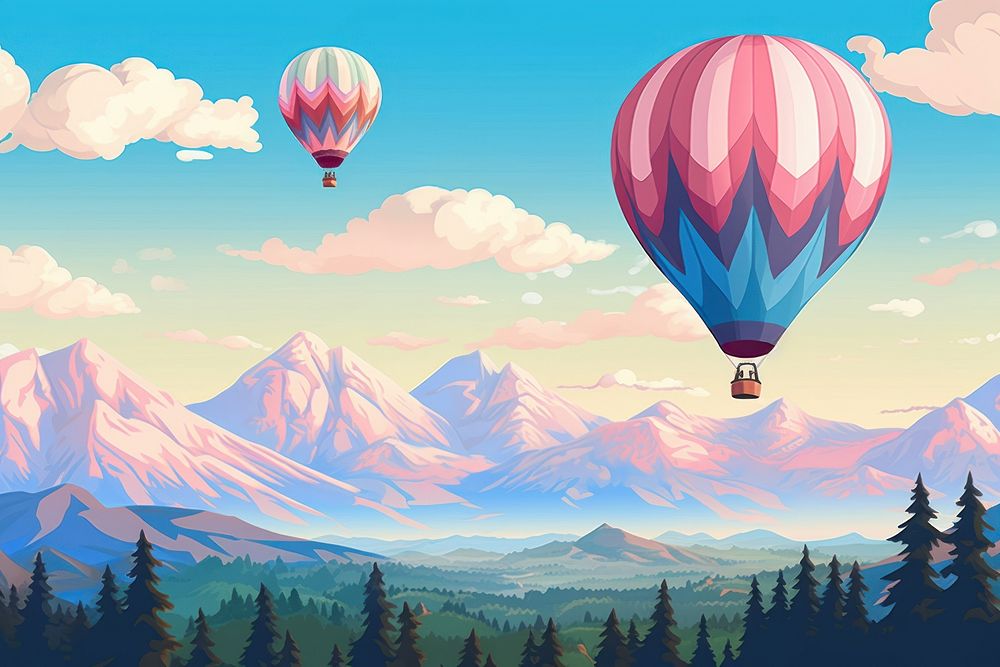 Hot air balloons landscape aircraft outdoors vehicle.