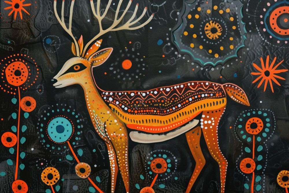 Deer painting animal mammal.