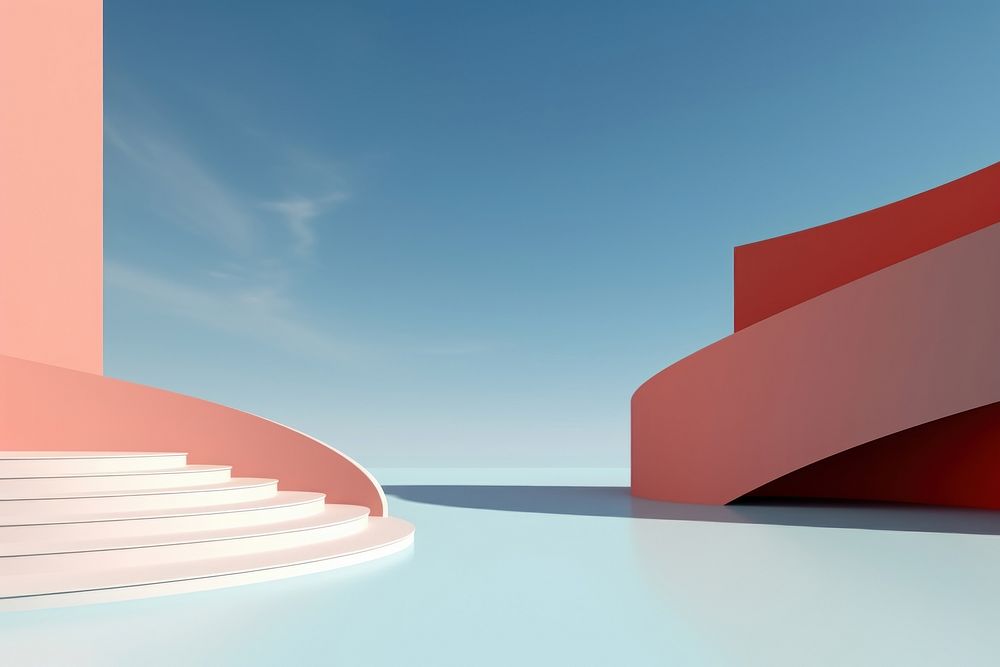 Illustration of graphic background architecture staircase sky.