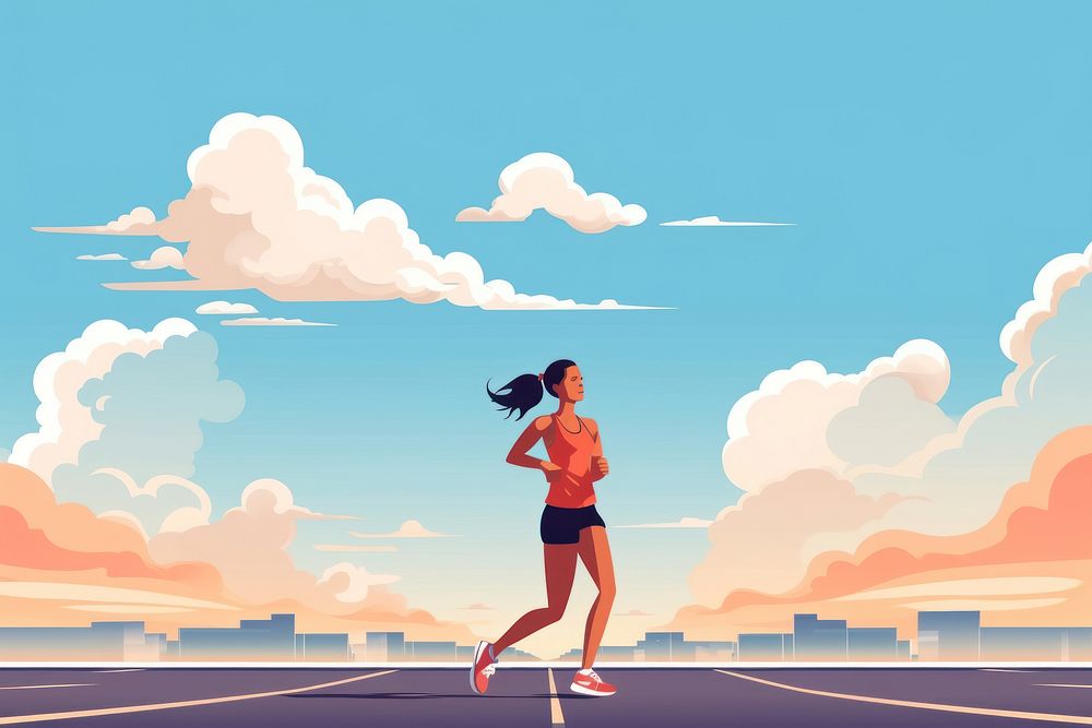 Illustration of graphic background running jogging sports.