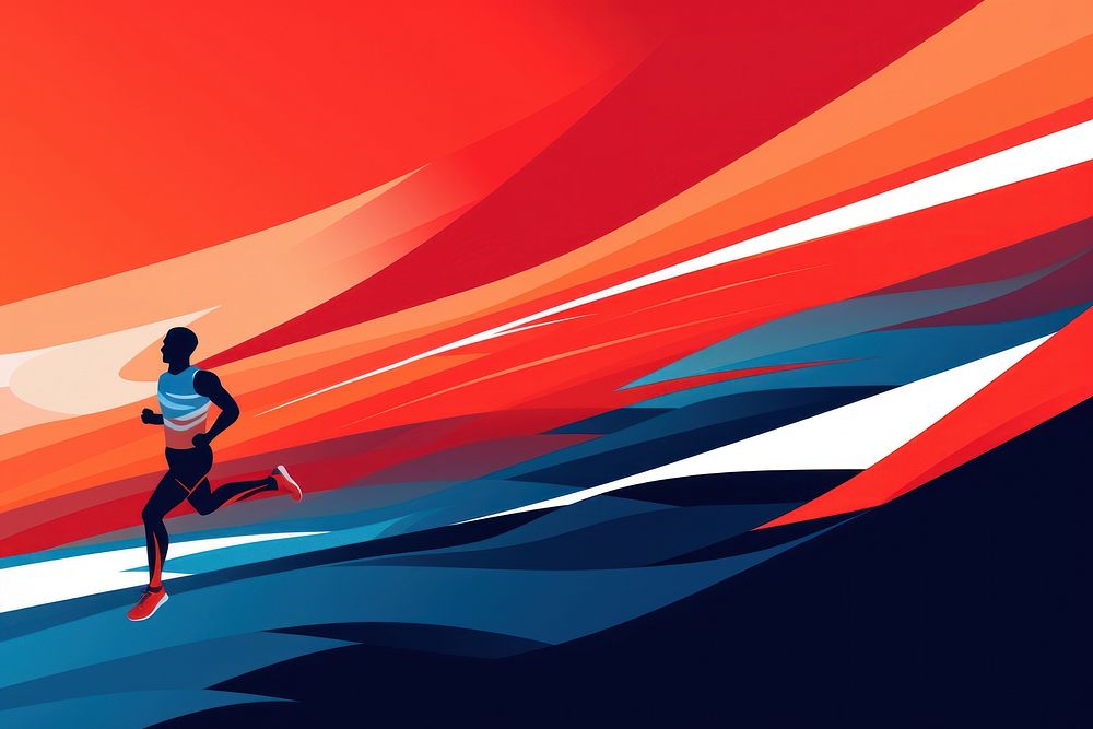 Illustration of graphic background running sports determination.