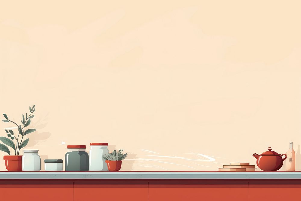 Illustration of graphic background architecture kitchen wall.