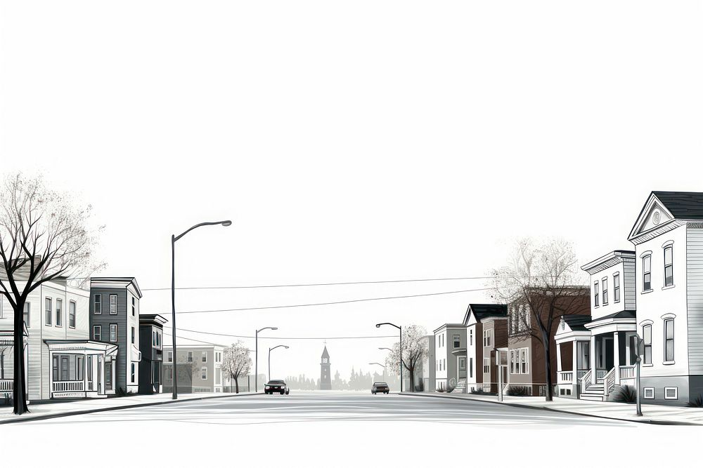Street vehicle drawing suburb.