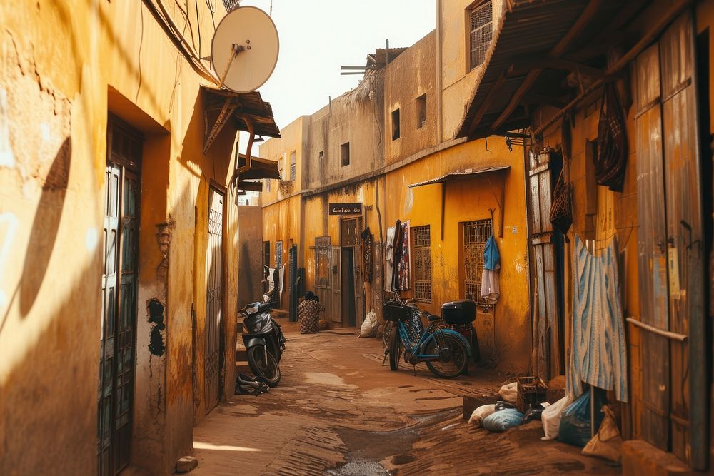 Street old town in Africa city architecture outdoors.