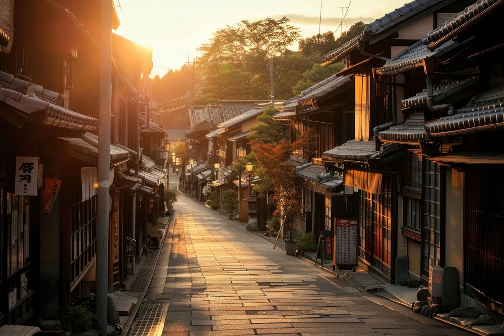 Street old town in Japan outdoors city architecture.