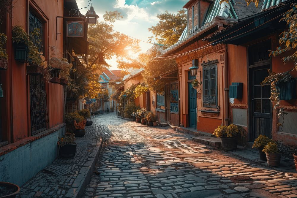 Street old town in Local background outdoors city architecture.