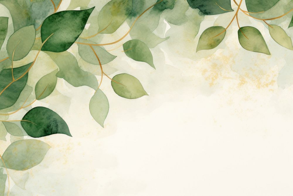 Leafs watercolor background green backgrounds painting.
