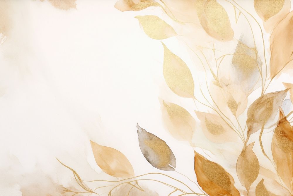 Leafs watercolor background painting backgrounds pattern.
