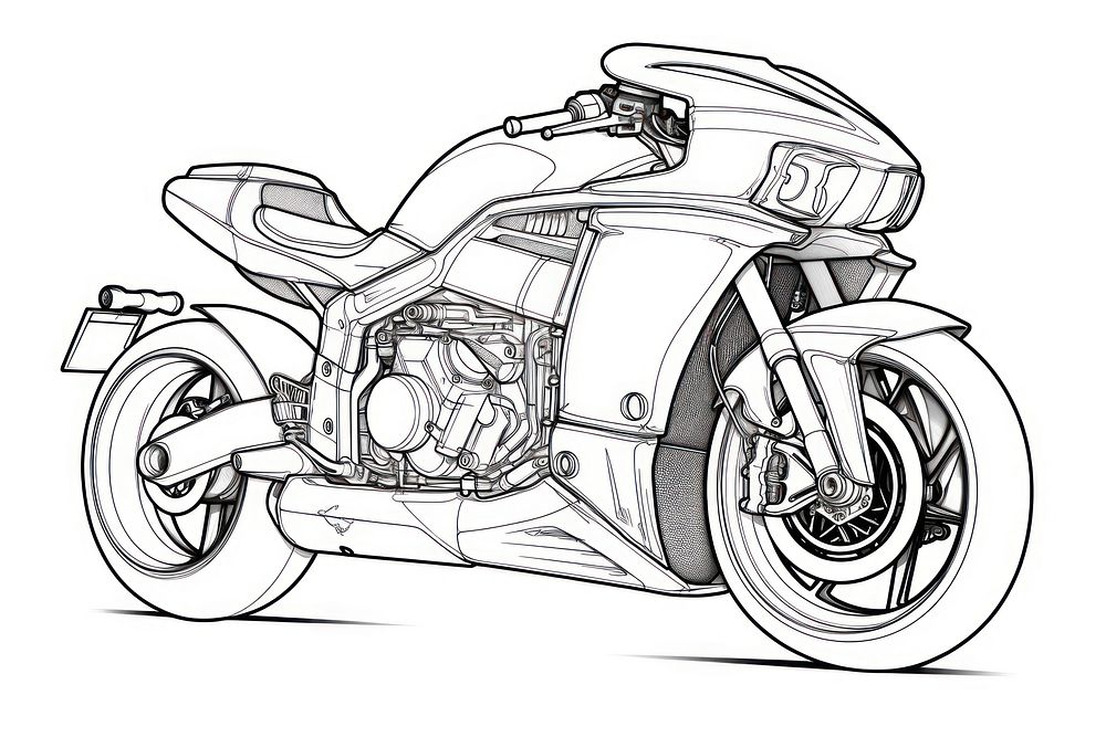 Motorcycle sketch vehicle drawing.