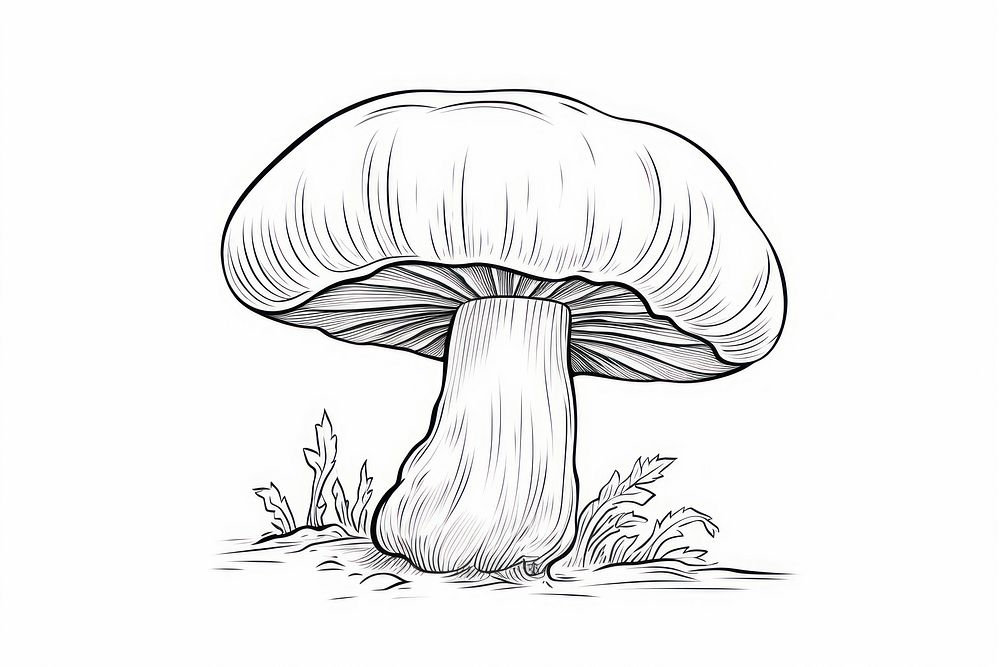 Mushroom sketch drawing fungus.