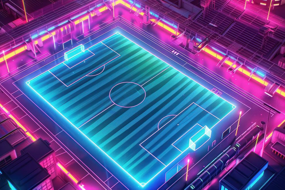 Football sports neon architecture.