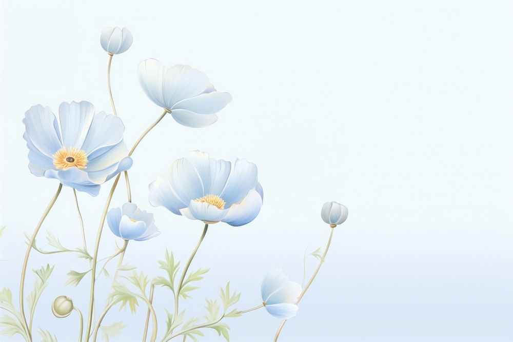Painting of blue flowers backgrounds pattern petal.