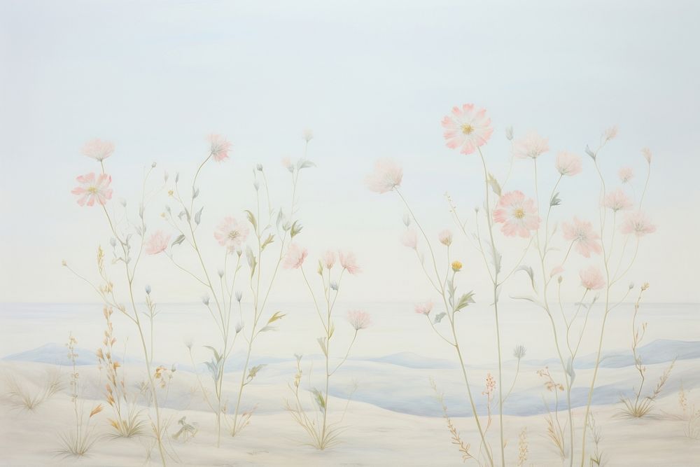 Painting of dried flowes backgrounds outdoors nature.