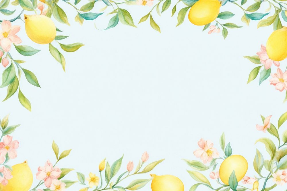 Painting of lemons border backgrounds pattern fruit.