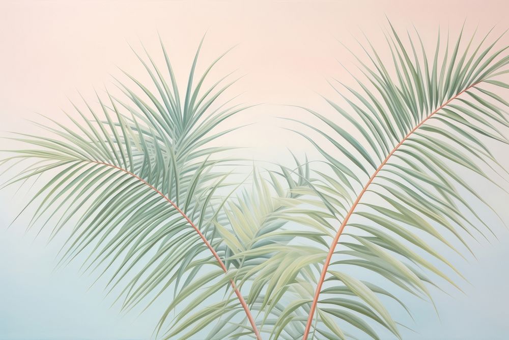 Painting of palm leaves backgrounds nature plant.
