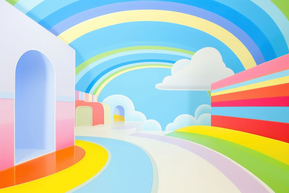 Painting of rainbow border backgrounds architecture creativity.