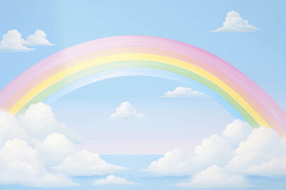 Painting of rainbow in sky backgrounds outdoors nature.