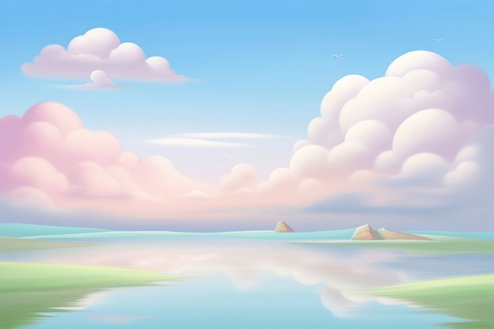 Painting of rainboe sky backgrounds landscape outdoors.