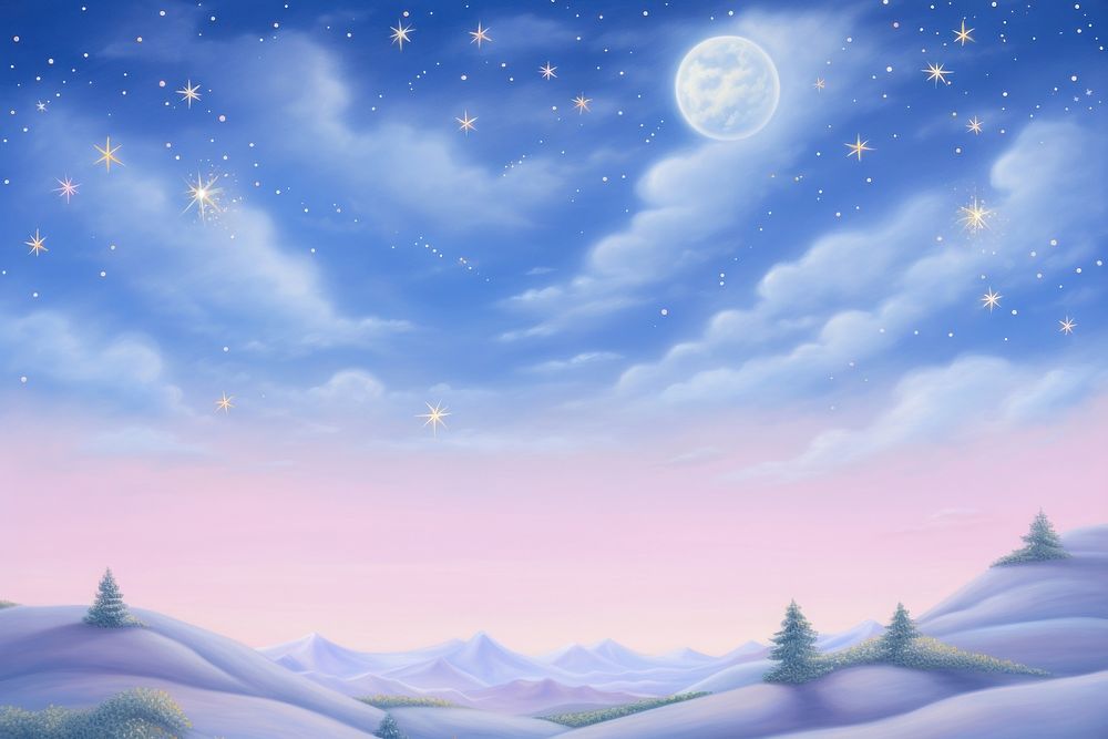 Painting of star night sky backgrounds landscape astronomy.