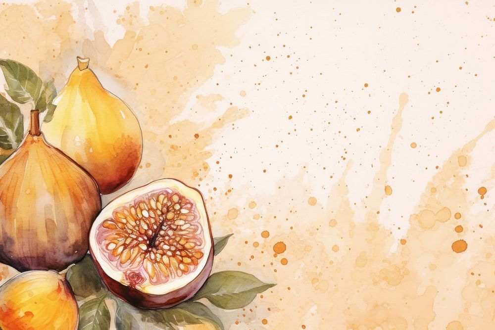 Passionfruit watercolor background painting plant food.