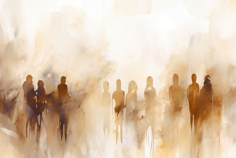 People watercolor background painting backgrounds silhouette.