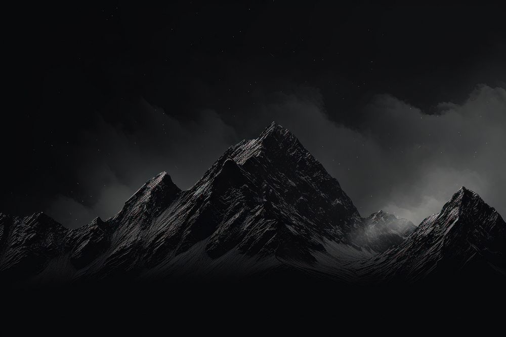 Dark aesthetic mountain wallpaper landscape nature night.