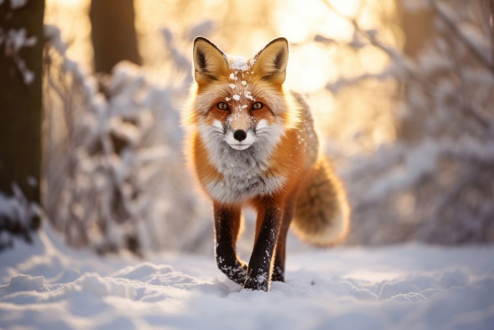 Fox walking snow wildlife animal | Free Photo - rawpixel