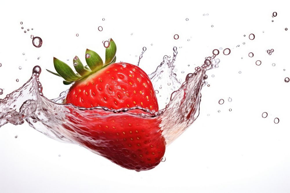 A strawberry floating fruit plant food.