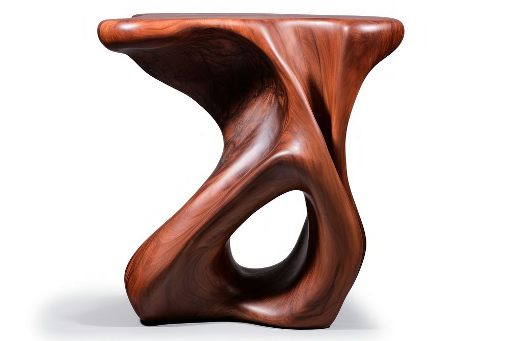Freeform side table furniture sculpture wood.