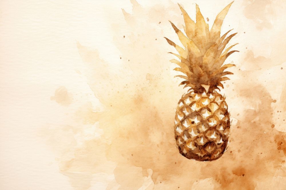 Pineapple watercolor background painting fruit bromeliaceae.