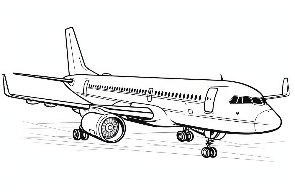 Plane sketch aircraft airplane.