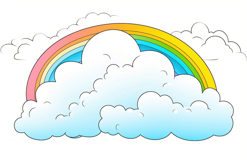 Rainbow with cloud backgrounds outdoors nature.