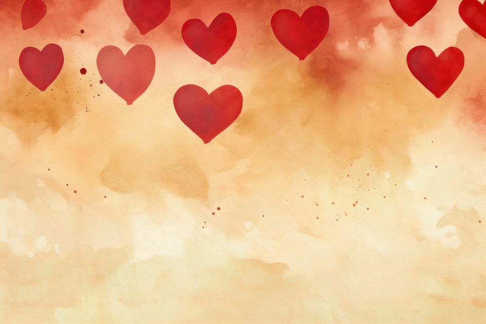 Red hearts watercolor background backgrounds abstract textured.