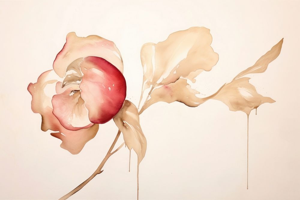 Rose apple watercolor background painting flower petal.