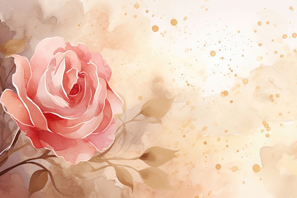 Rose apple watercolor background painting backgrounds flower.