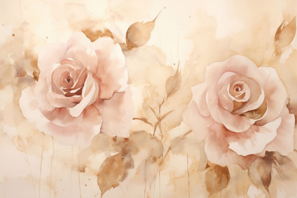 Rose watercolor background painting backgrounds flower.