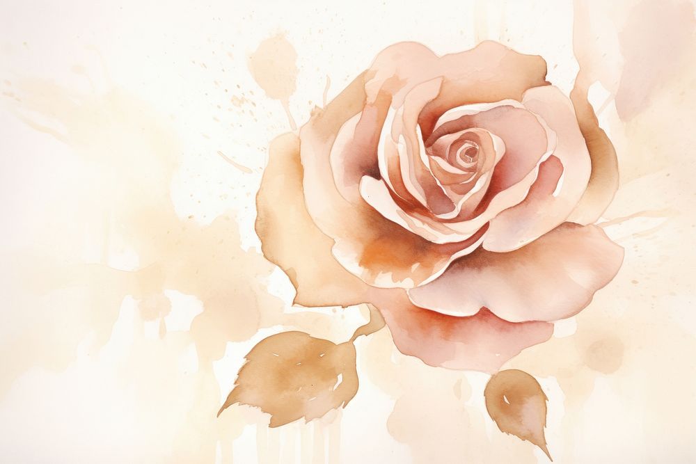 Rose watercolor background painting flower petal.