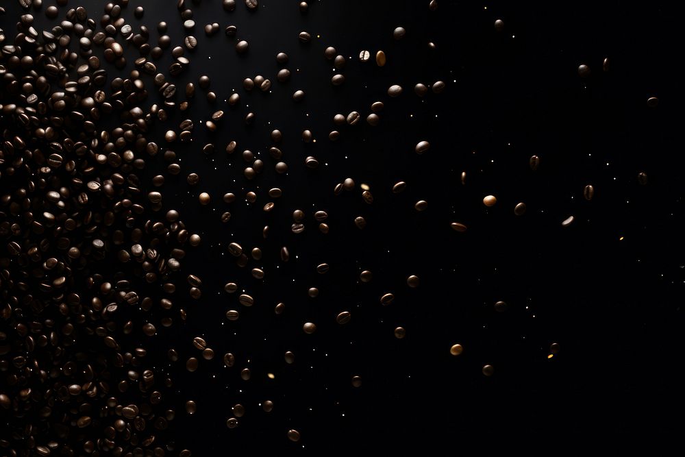 Coffee beans black backgrounds light.