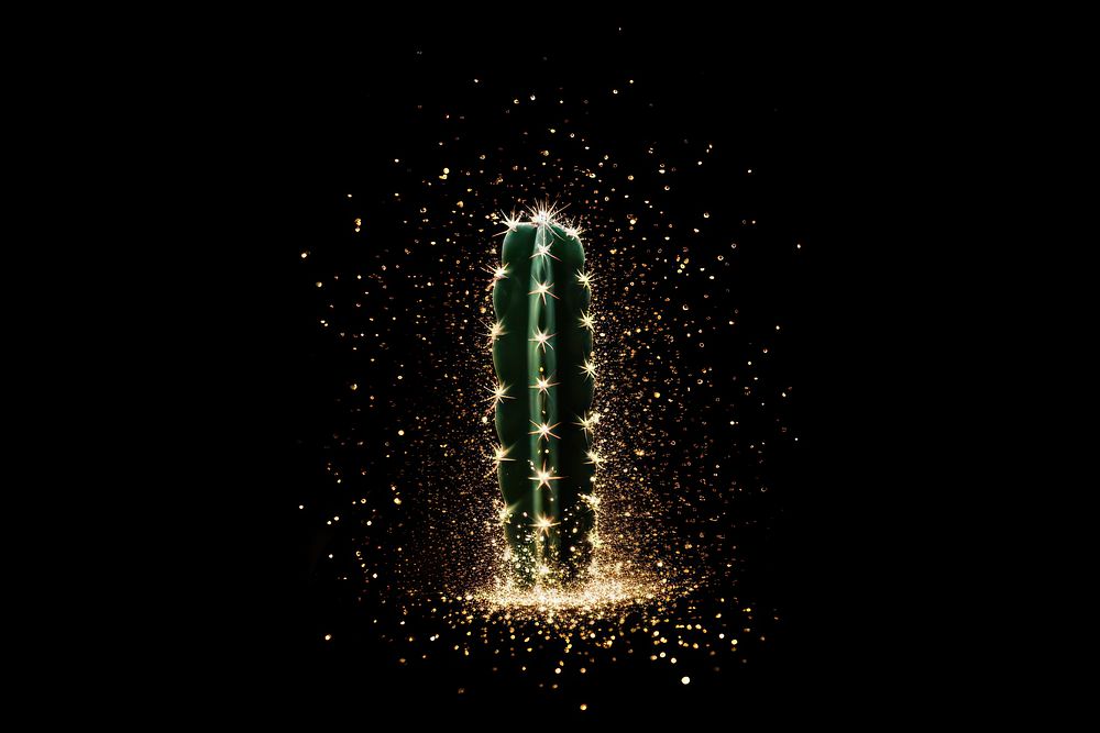 Cactus outdoors sparks light.