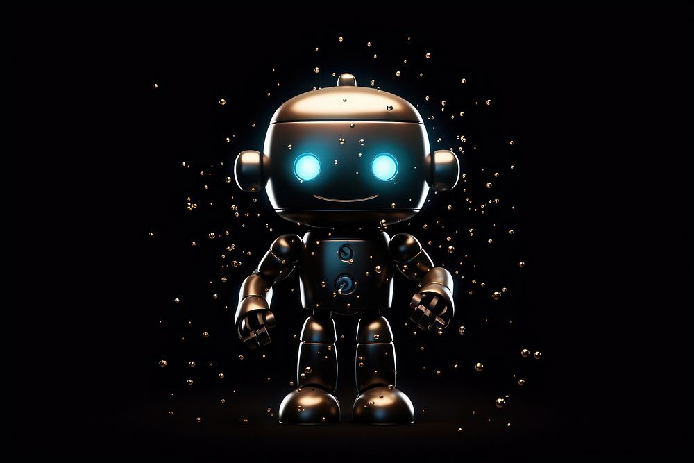 Robot representation illuminated futuristic.