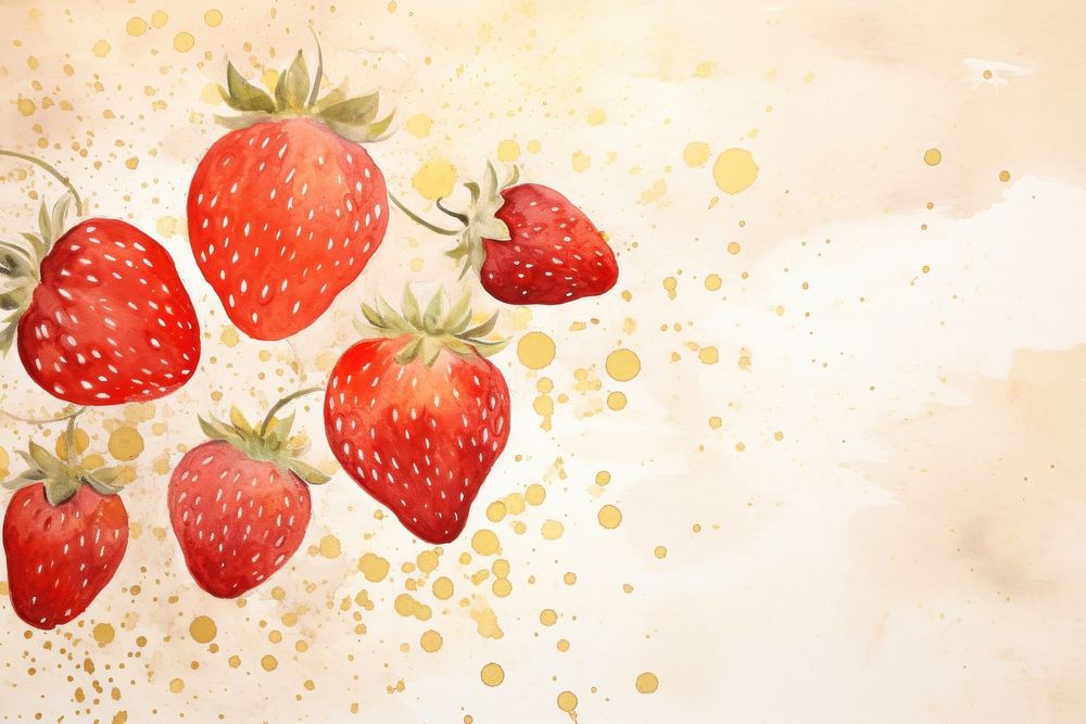 Strawberry watercolor background backgrounds fruit plant.