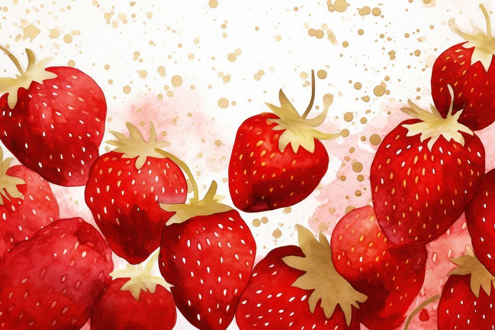 Strawberry watercolor background backgrounds fruit plant.