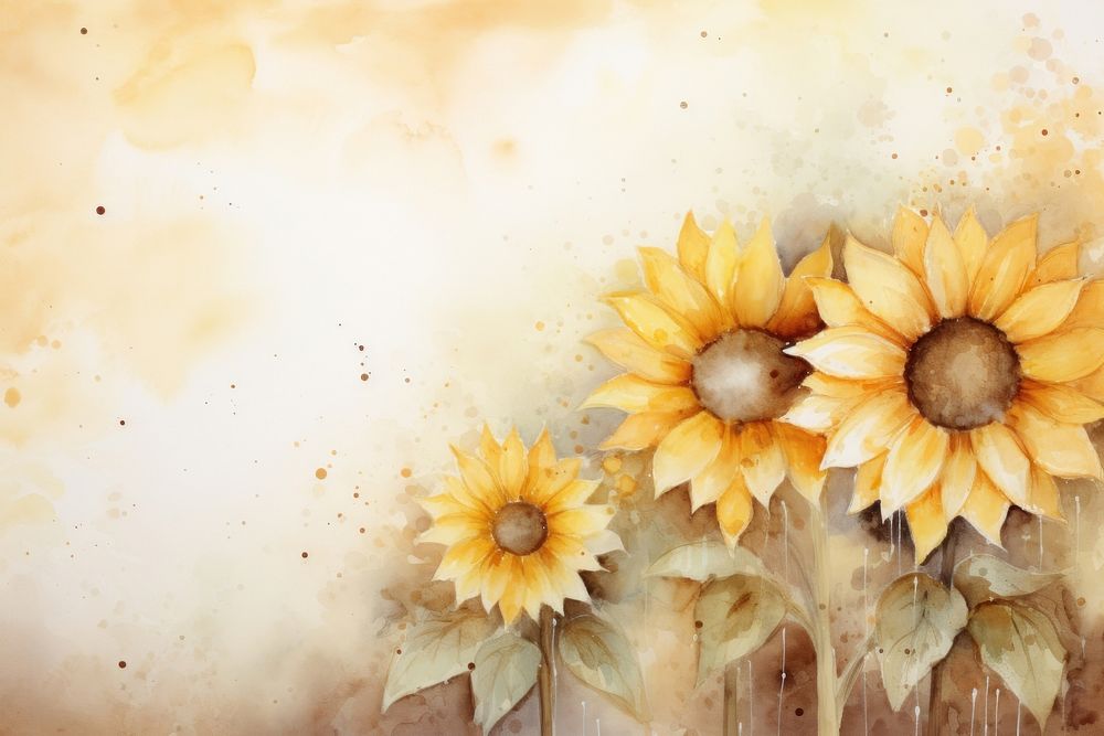 Sunflower watercolor background backgrounds painting plant.