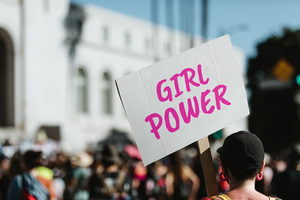 Girl power protest sign