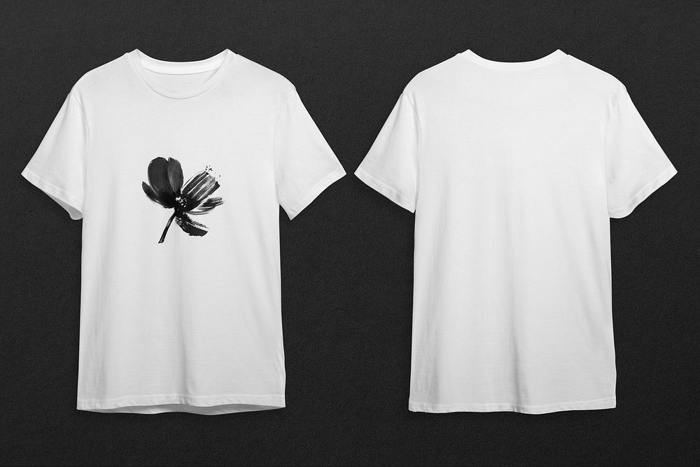 White t-shirts front & back view