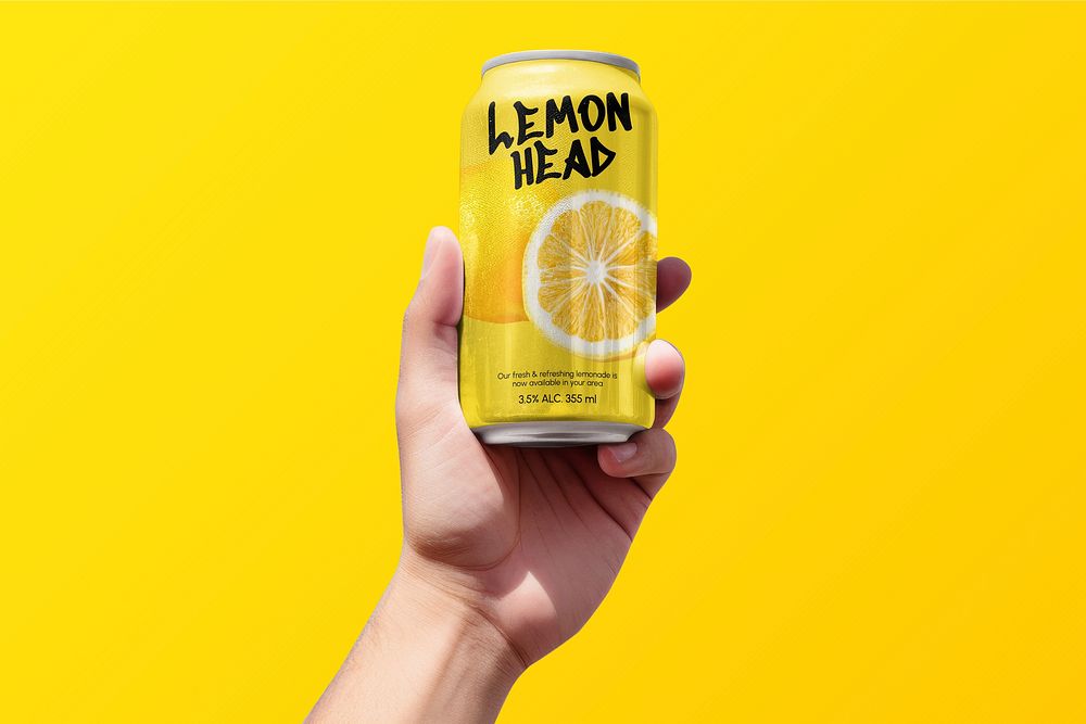 Lemon soda can