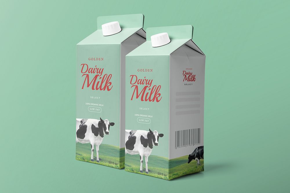 Milk carton mockup psd