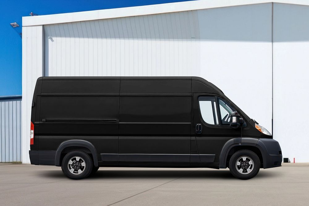 Black delivery van