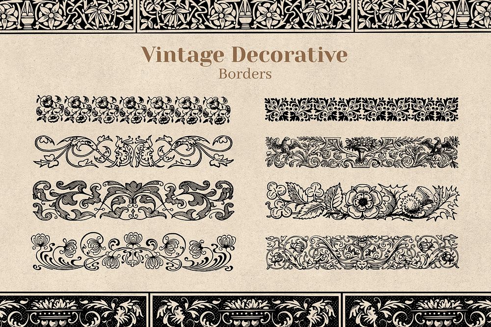 Vintage decorative border set