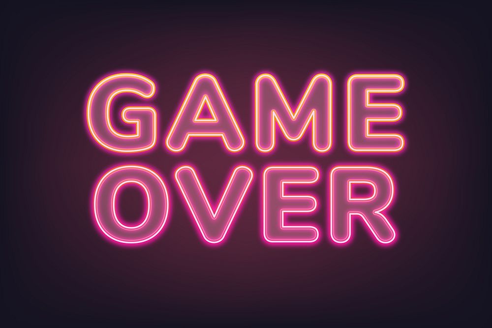 Game over pink neon illustration
